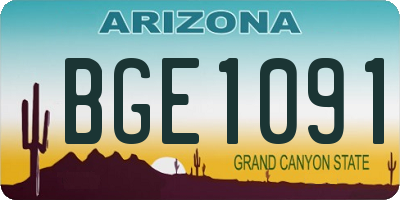 AZ license plate BGE1091