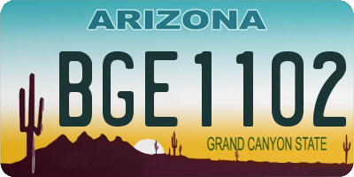 AZ license plate BGE1102