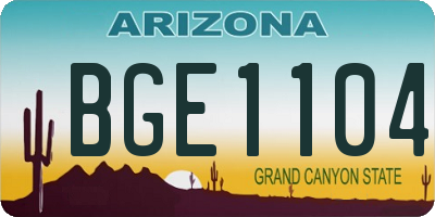 AZ license plate BGE1104
