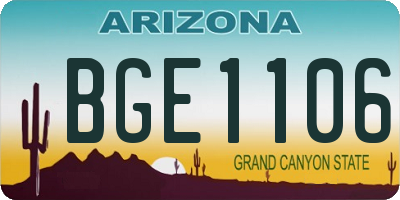 AZ license plate BGE1106