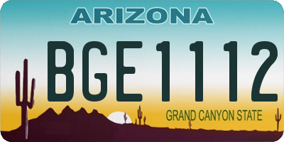 AZ license plate BGE1112