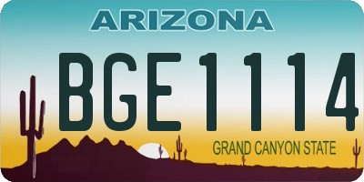 AZ license plate BGE1114