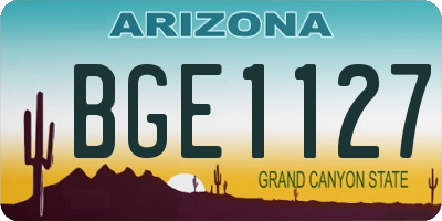 AZ license plate BGE1127