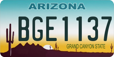 AZ license plate BGE1137