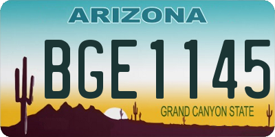 AZ license plate BGE1145