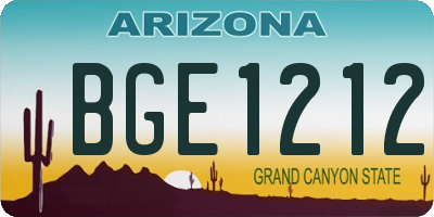 AZ license plate BGE1212