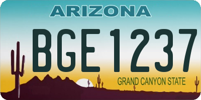 AZ license plate BGE1237
