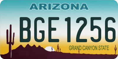 AZ license plate BGE1256