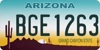 AZ license plate BGE1263