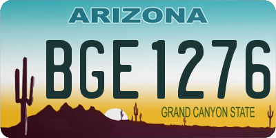 AZ license plate BGE1276