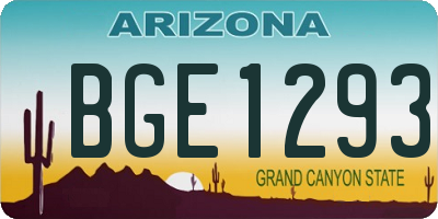 AZ license plate BGE1293
