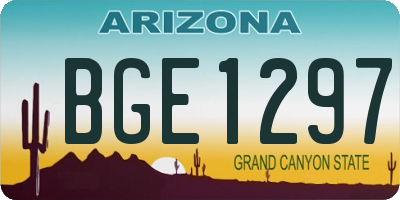 AZ license plate BGE1297