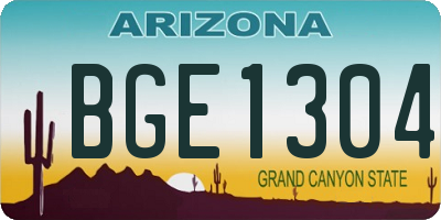 AZ license plate BGE1304