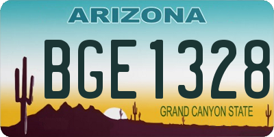 AZ license plate BGE1328