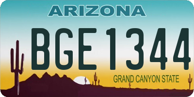 AZ license plate BGE1344
