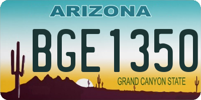 AZ license plate BGE1350