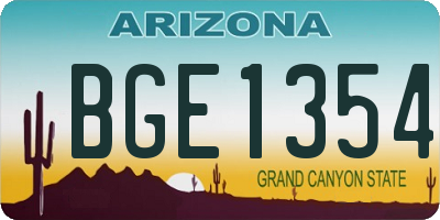 AZ license plate BGE1354