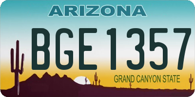 AZ license plate BGE1357