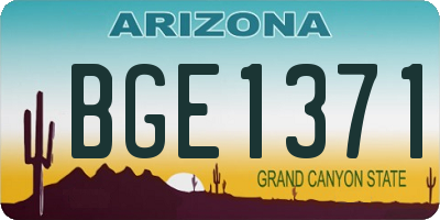 AZ license plate BGE1371