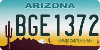 AZ license plate BGE1372