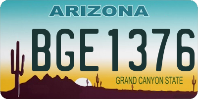 AZ license plate BGE1376
