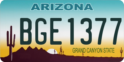 AZ license plate BGE1377