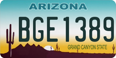 AZ license plate BGE1389