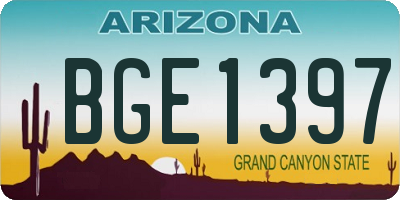 AZ license plate BGE1397