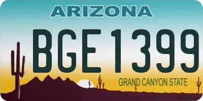 AZ license plate BGE1399