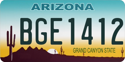 AZ license plate BGE1412