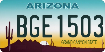 AZ license plate BGE1503