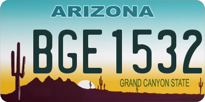 AZ license plate BGE1532