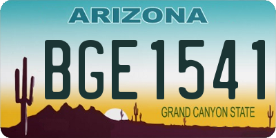 AZ license plate BGE1541