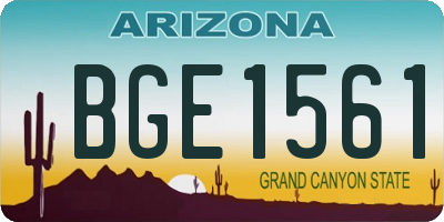 AZ license plate BGE1561