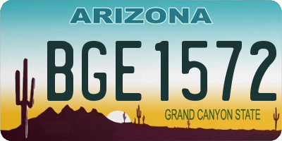 AZ license plate BGE1572