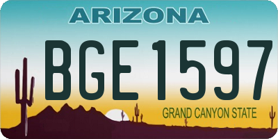 AZ license plate BGE1597