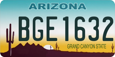 AZ license plate BGE1632