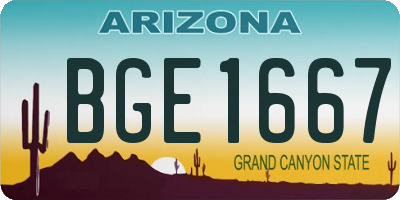 AZ license plate BGE1667