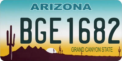 AZ license plate BGE1682