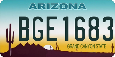 AZ license plate BGE1683