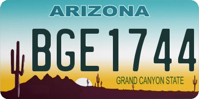 AZ license plate BGE1744