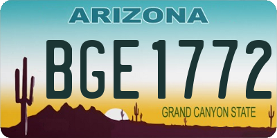 AZ license plate BGE1772