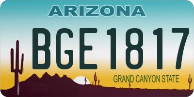 AZ license plate BGE1817