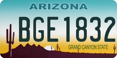 AZ license plate BGE1832