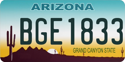 AZ license plate BGE1833