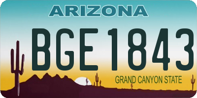 AZ license plate BGE1843