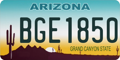 AZ license plate BGE1850