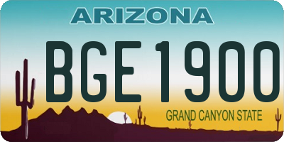 AZ license plate BGE1900