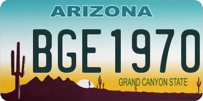 AZ license plate BGE1970