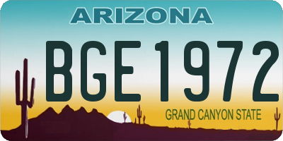 AZ license plate BGE1972